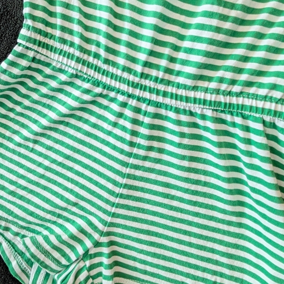 Girls Old Navy Striped Green Romper Cotton Relaxed Fit Ruffle Sleeves Playsuit - Picture 2 of 7